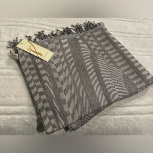 Silver and Gray metallic long scarf